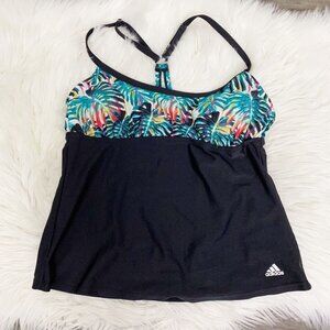 Adidas Womens Small Monstera Tropical Tankini Swim Top